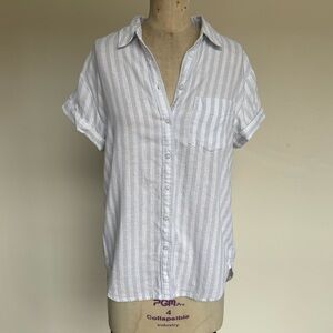 Light Blue/White Pinstripe Caslon Button Down Shirt